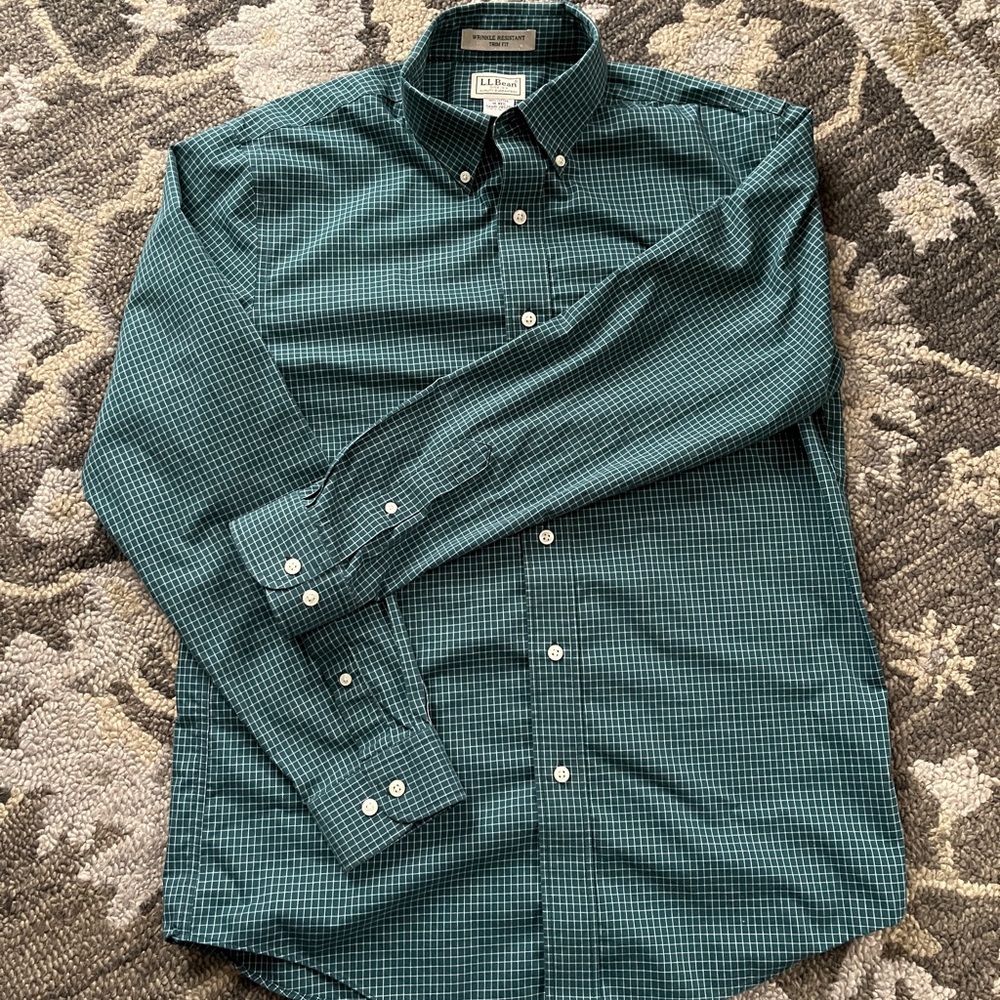 L.L. Bean windowpane button down shirt